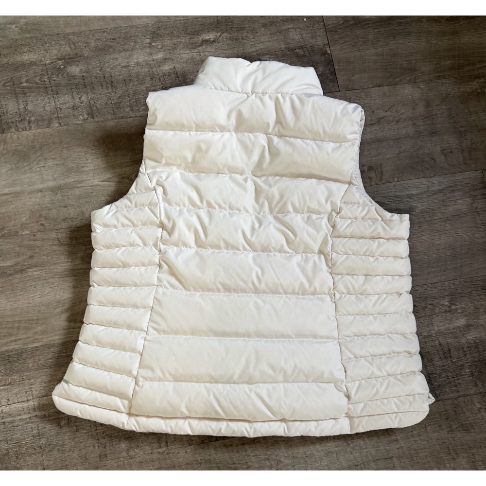 LANDS END Women's PUFFER VEST Jacket Down White Ivory Large Petite - Picture 5 of 5